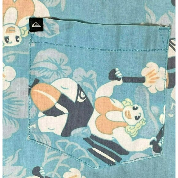 Quicksilver Mens XS Hawaiian shirt Gun Mama Print Modern Fit Retro 40s style - Picture 3 of 7